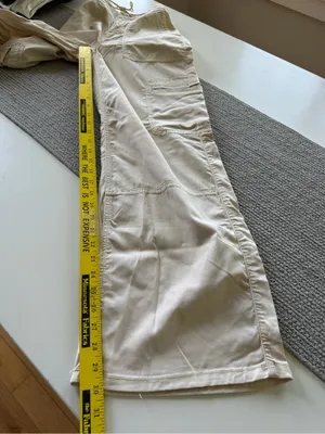 American Eagle Outfitters Ivory Beige Baggy Wide Leg Cargo Pants W Drawstring 4 thumbnail 13