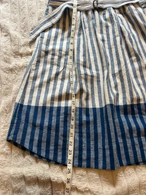 Loft blue and white strip summer skirt thumbnail 3