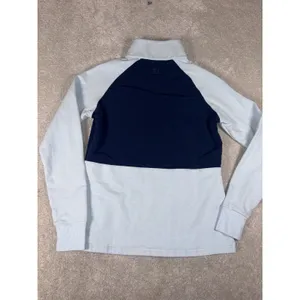 FootJoy Women's Cozy Hybrid Mid-Layer Quarter-Zip pullover‎ Navy/sky Small thumbnail 6