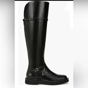 NWT SARTO Franco Sarto Ainsley Black Leather Knee High Wide Calf Boots 7. thumbnail 2