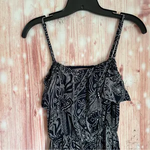 Element Eden Black Dot Paisley Print Spaghetti Strap Strapless Maxi Dress Size L thumbnail 4