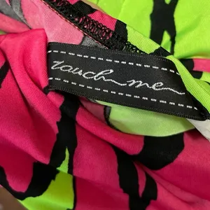 Touch Me Green Pink Retro Abstract Halter Plunge Sleeveless Wide Leg Jumpsuit L thumbnail 4