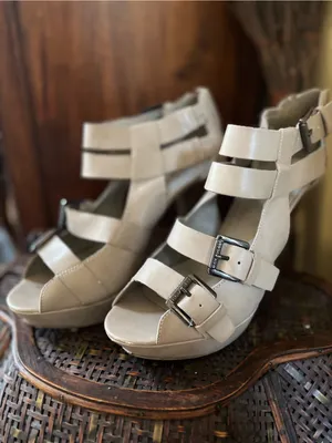 Guess Women's Beige Strappy High Heel Sandal with Buckles thumbnail 3