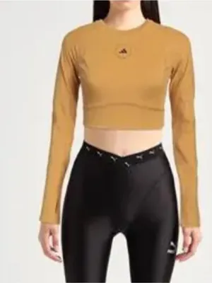 Adidas by Stella McCartney Desert Dune TrueStrength Yoga Crop Top L thumbnail 2