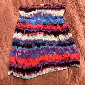 Xhilaration Multicolor Strapless Zigzag Print Tube Top thumbnail 1