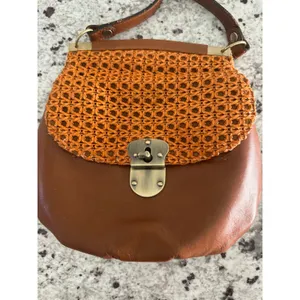 Patricia Nash Veneto leather woven basket weave crossbody bag thumbnail 2