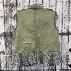 We the free free people military top with floral peplum thumbnail 6