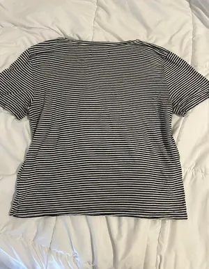Abercrombie and Fitch Striped Black and White Top thumbnail 3