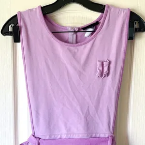 Big Bud Press Shop Girl Dress Cotton Pockets Lilac Lavender Medium EUC‎ thumbnail 4