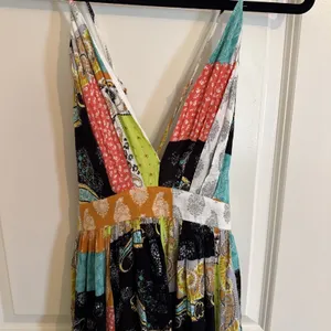 Privy NWT Patchwork Maxi Dress W Spaghetti Straps Size Small Boho Hippie Cottage thumbnail 2