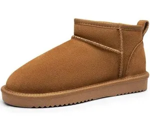 Dream Paris FuzzyClassic Mini Boot Splash-Proof Slip-On Suede Snow Boots thumbnail 1