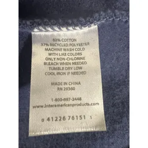 Women Navy Blue Cotton Sweatshirt Plus Size 2X Crewneck Fleece Athletic DIP thumbnail 11