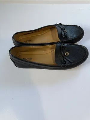 Michael Kors Black Pebbled Leather Bow Moccasin Flats thumbnail 3