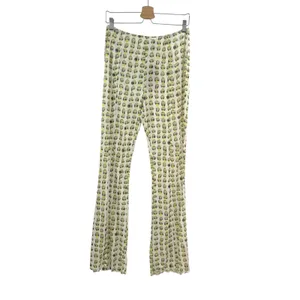 Meshki Nora Mesh Straight Leg‎ Pant Sheer Alien Print Cream Green Size XL thumbnail 3