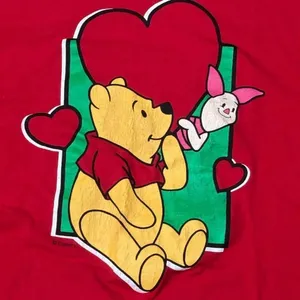 Disney Vintage 90’s Pooh Oversized Sleep Shirt Women’s One Size Valentines Heart thumbnail 2