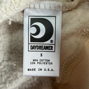 Daydreamer Cream V-Neck Sweatshirt With‎ Striped Sleeves Size Small NWT thumbnail 3