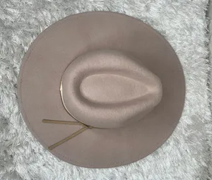 Taupe Blush Felt Rancher Hat OSFM Pink thumbnail 1