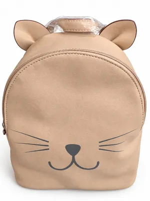 T-Shirt & Jeans Blush Pink Cat Face Mini Backpack Purse thumbnail 2