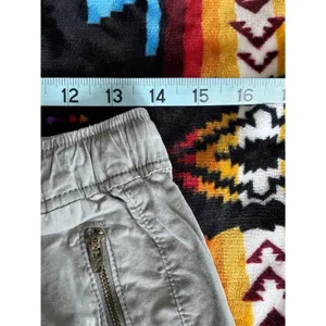 American Eagle Gray Elastic/Tie Waist Zip Pockets Elastic‎ Hem Pants Size Medium thumbnail 7