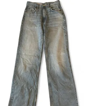 ZARA Light Blue Straight Leg High-Rise Jeans thumbnail 1