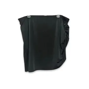 Open Edit Black Ruched Asymmetrical Mini Skirt 2X Plus Bodycon NWOT Edgy Sexy thumbnail 2