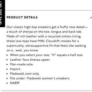 Madewell Cloudlift Sidewalk High-Top Sneakers in Leather: Sherpa Edition thumbnail 4