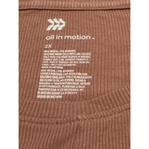 All in Motion Mauve Twist Front Long Sleeve Cropped Shirt‎ Top Size 2X NWT thumbnail 2