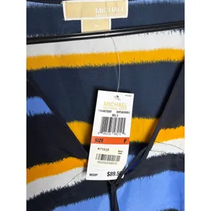Michael Michael Kors Striped Kimono V-Neck Tie Front Blouse PU44K7E087 Size P thumbnail 5