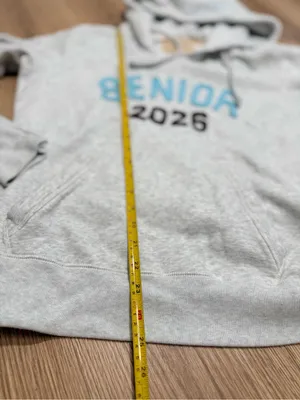 Hollister Women's Senior 2026 Hoodie XL Gray Chenille Patch Pullover thumbnail 6