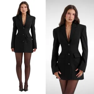 House of cb XS Tall Amia Black Blazer Mini‎ dress black thumbnail 2