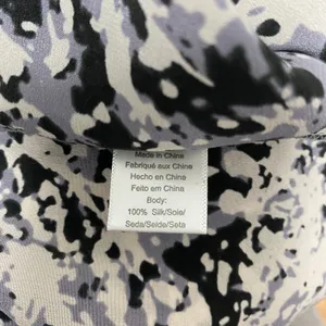 Porridge Top Womens Large Ruffle Silk Camisole‎ Pollock Abstract Black Tank thumbnail 8