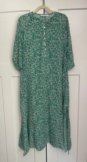 Roller Rabbit Cerro‎ Green Floral Dress Long Sleeve Curtis Maxi thumbnail 1