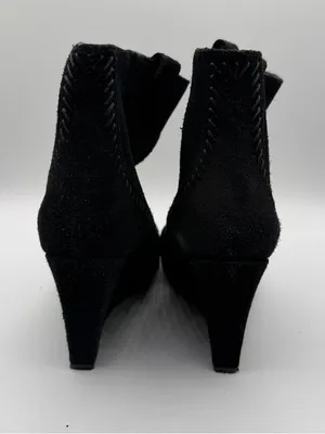 Rebecca Minkoff Black Suede Hidden Wedge Pointed Toe Booties 8.5M thumbnail 4