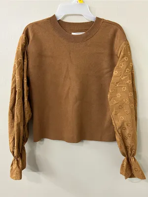 By Anthropologie Puff-Sleeve Sweater Sz XS thumbnail 2