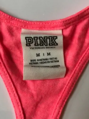 🍩 VICTORIA’S SECRET PINK I DONUT CARE Pink Black Workout Tank Top Medium thumbnail 4