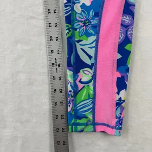 Lilly Pulitzer Luxletic Floral Leggings Blue Pink Mesh Pockets XXS‎ 009750 READ thumbnail 6
