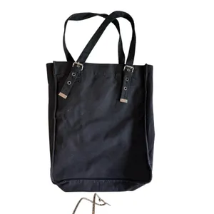 Wonder Woman Black Canvas Tote 70’s whimsigoth indie Bag with Logo Patch thumbnail 3