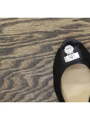 Michael Michael Kors Lock Accent Leather Textured Wedge High Heels Black 9.5M thumbnail 8