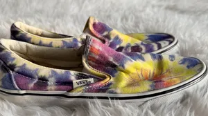 Vans Classic Slip-On Sneakers - Washed Tie Dye Multicolor - Women’s 6.5 Men’s 5 thumbnail 1