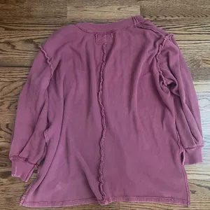We The Free Asher Thermal Knit Oversized Shirt – Plum – Size Medium thumbnail 4