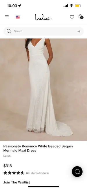 New Lulus Passionate White Beaded Sequin Mermaid Maxi Dress Size XL MSRP $318 thumbnail 5
