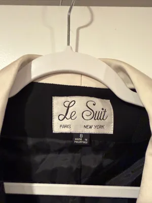 Le Suit Black Blazer with Cream Rounded Collar 8‎ thumbnail 3