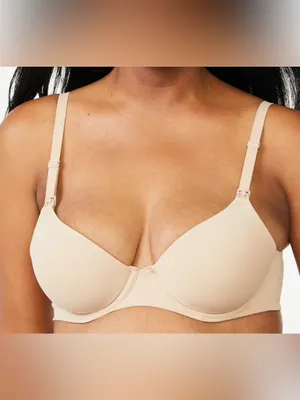 Joyspun Women's Maternity Nursing T-Shirt Bra with Flex Cup 36DD NWT Beige thumbnail 2
