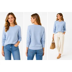 J.Crew Teddie Sweater Womens Medium Blue Lightweight Crew Neck Long Sleeve Knit thumbnail 4