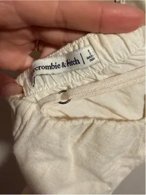 Abercrombie & Fitch Linen Blend Mini Dress Cream Beige- Size Small thumbnail 4