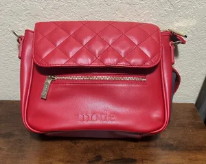 Mode red quilted shoulder bag thumbnail 1