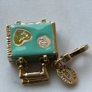 NWOT Juicy couture Gold and Turquoise World Traveller Charm thumbnail 3