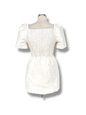 Elliatt Feminise Textured Puff Sleeve Sweeetheart Mini Dress White Size XL thumbnail 6