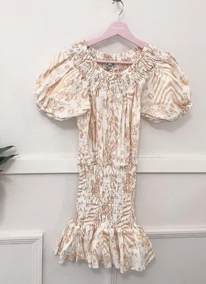 Sabo Skirt Luxe Camari Linen Dress Floral Short Sleeve Size XS thumbnail 2