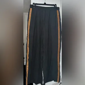 New Evil Eye Boho Wide Leg Pants In Black & Tan Combo thumbnail 5